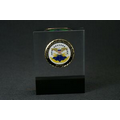 Rectangular Embedment Award with Colored Bottom (3 1/2"x3"x7/8")